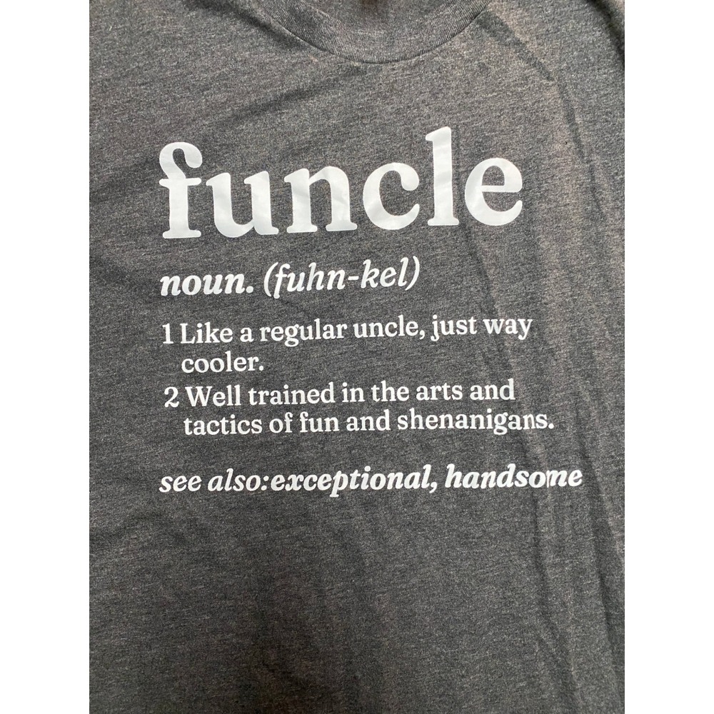 Bella Canvas Funcle Definition Graphic T-Shirt Mens Large Heather Gray Humor Tee - Picture 2 of 6